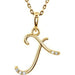 Ladies Natural Diamond Initial T Necklace (I1, G-H) — 14K Yellow Gold