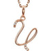 Ladies Natural Diamond Initial U Necklace (I1, G-H) — 14K Rose Gold