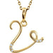 Ladies Natural Diamond Initial V Necklace (I1, G-H) — 14K Yellow Gold