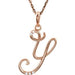 Ladies Natural Diamond Initial Y Necklace (I1, G-H) — 14K Rose Gold