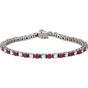 Ladies Natural Diamond Line Bracelet (I1, G-H) — Platinum