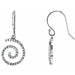 Ladies Natural Diamond Left Swirl Earring — 14K White Gold
