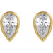 Lab-Grown Diamond Pear Bezel-Set Stud Earrings (Single Earring)