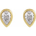 Lab-Grown Diamond Pear Bezel-Set Stud Earrings (Single Earring)