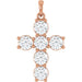 Ladies Natural Diamond Cross Pendant (I1, G-H) — 14K Rose Gold