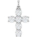 Ladies Natural Diamond Cross Pendant (Si2-Si3, G-H) — Platinum