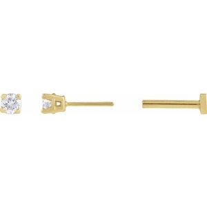Ladies Natural Diamond Earrings (I1, G-H) — 14K Yellow Gold