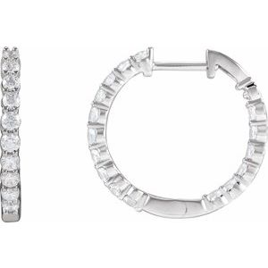 Lab-Grown Diamond Inside-Outside Hoop Earrings - Style 653631