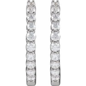 Lab-Grown Diamond Inside-Outside Hoop Earrings - Style 653631