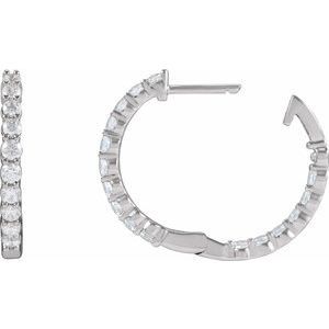 Lab-Grown Diamond Inside-Outside Hoop Earrings - Style 653631