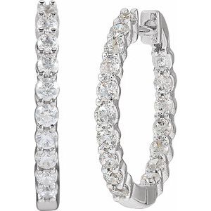 Lab-Grown Diamond Inside-Outside Hoop Earrings - Style 653631
