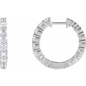 Lab-Grown Diamond Inside-Outside Hoop Earrings - Style 653631