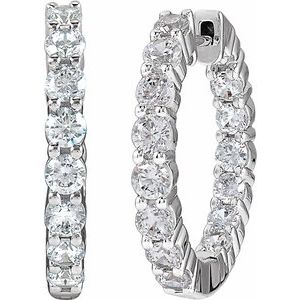 Lab-Grown Diamond Inside-Outside Hoop Earrings - Style 653631