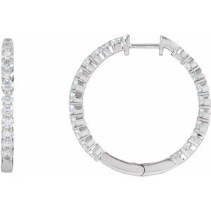 Lab-Grown Diamond Inside-Outside Hoop Earrings - Style 653631