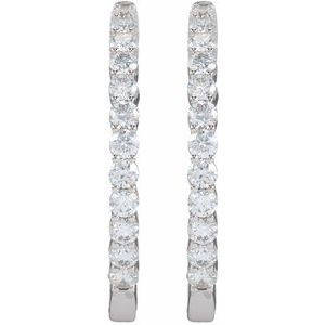 Lab-Grown Diamond Inside-Outside Hoop Earrings - Style 653631