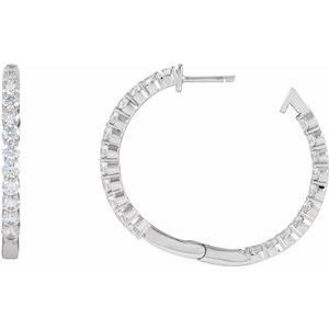 Lab-Grown Diamond Inside-Outside Hoop Earrings - Style 653631