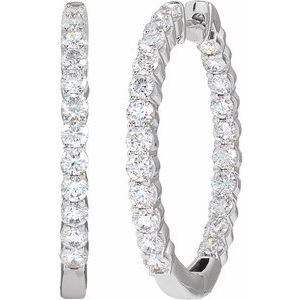 Lab-Grown Diamond Inside-Outside Hoop Earrings - Style 653631