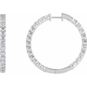 Lab-Grown Diamond Inside-Outside Hoop Earrings - Style 653631