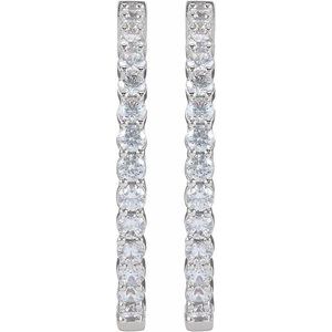 Lab-Grown Diamond Inside-Outside Hoop Earrings - Style 653631