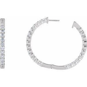 Lab-Grown Diamond Inside-Outside Hoop Earrings - Style 653631