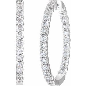 Lab-Grown Diamond Inside-Outside Hoop Earrings - Style 653631