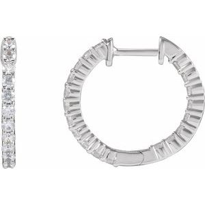 Lab-Grown Diamond Inside-Outside Hoop Earrings - Style 653631