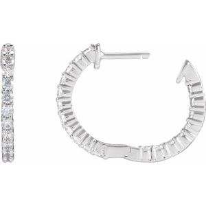 Lab-Grown Diamond Inside-Outside Hoop Earrings - Style 653631