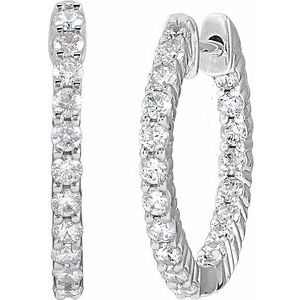 Lab-Grown Diamond Inside-Outside Hoop Earrings - Style 653631