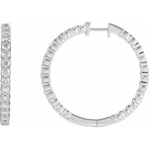 Lab-Grown Diamond Inside-Outside Hoop Earrings - Style 653631