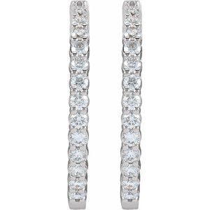 Lab-Grown Diamond Inside-Outside Hoop Earrings - Style 653631
