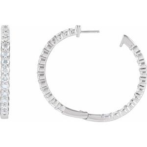 Lab-Grown Diamond Inside-Outside Hoop Earrings - Style 653631