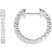 Ladies Natural Diamond Inside-Outside Hinged 14.5 mm Hoop Earrings (I1, G-H) — 14K White Gold