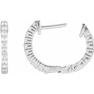 Lab-Grown Diamond Inside-Outside Hoop Earrings - Style 653631