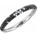 Ladies Black Rhodium-Plated Natural Black White Diamond Pavé-Style Ring (Opaque/I1, Black/HI) — 14K White Gold