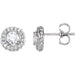 Ladies Natural Diamond Earrings — 14K White Gold