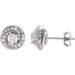 Ladies Natural Diamond Earrings — 14K White Gold