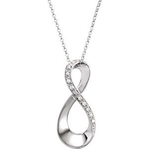 Ladies Natural Diamond Infinity-Inspired Necklace (I1, Ghi) — 14K White Gold