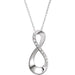 Ladies Natural Diamond Infinity-Inspired Necklace (I1, Ghi) — 14K White Gold