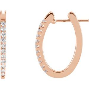 Ladies Natural Diamond Hoop Earrings (I1, H-I) — 14K Rose Gold