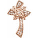 Ladies Natural Diamond Floral-Inspired Cross Pendant (I1, G-H) — 14K Rose Gold