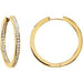 Ladies Natural Diamond Inside-Outside 23.5 mm Hoop Earrings (Si1, G-H) — 14K Yellow Gold