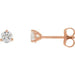 Ladies Natural Diamond Stud Earrings (Si2-Si3, G-H) — 14K Rose Gold