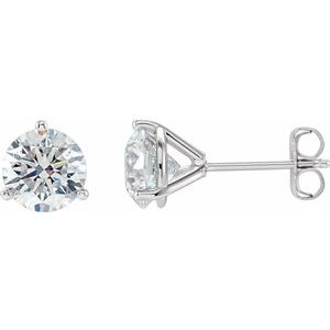 Ladies Natural Diamond Stud Earrings (Si2-Si3, G-H) — Platinum