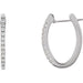 Ladies Natural Diamond Hoop Earrings (I1, H-I) — 14K White Gold