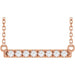 Ladies Natural Diamond French-Set Bar Necklace (I1, G-H) — 14K Rose Gold