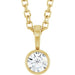 Ladies Natural Diamond Bezel-Set Solitaire Necklace (I1, G-H) — 14K Yellow Gold