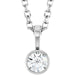 Ladies Natural Diamond Bezel-Set Solitaire Necklace (I1, G-H) — Sterling Silver
