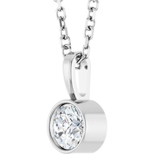 Lab-Grown Diamond Bezel-Set Solitaire Necklace - Style 87655