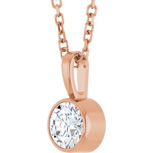 Lab-Grown Diamond Bezel-Set Solitaire Necklace - Style 87655