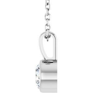 Lab-Grown Diamond Bezel-Set Solitaire Necklace - Style 87655